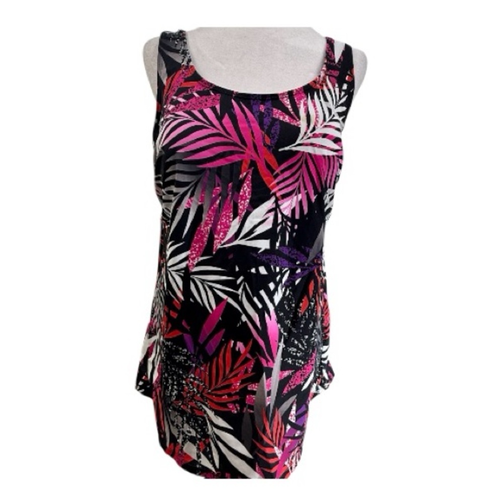 Swimsuits For All Tropical Palm Print Tankini Top| Size 14 | New(No Paper Tag)